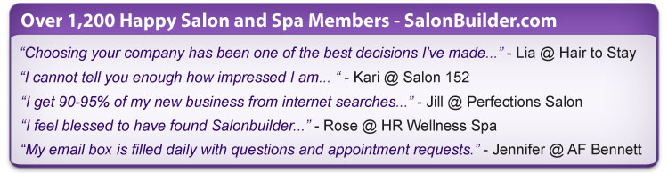 SalonBuilder Testimonials (Load Email Images to See Preview)