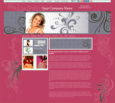 Flourishes Flirty Pink Website Design (273)