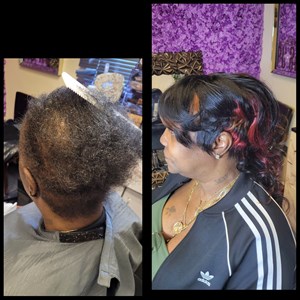 mohawk mullet sew iin weave hair replacement